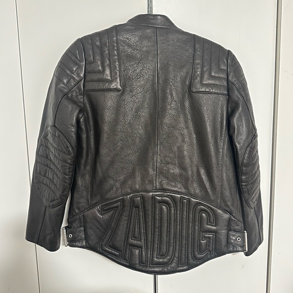 NWT Zadig Leather Jacket -Blouson Liliam Cuir - Picture 7 of 9